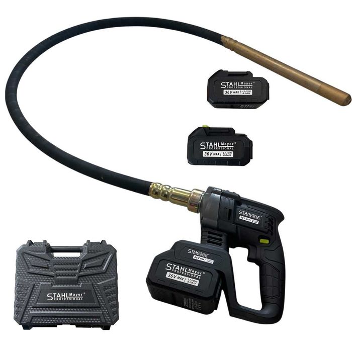 Акумулаторен вибратор за бетон с 2 батерии 36V STAHLMAYER