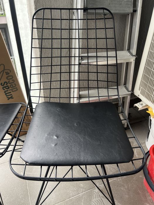 3 scaune metal industrial negru homs