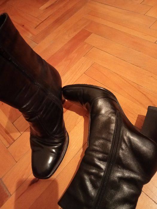 Cizme de piele cu toc