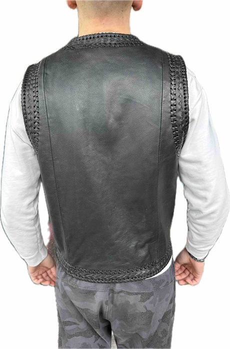 Елек нови рокерски рокер чопърски нов ретро елеци мото кожен кожа