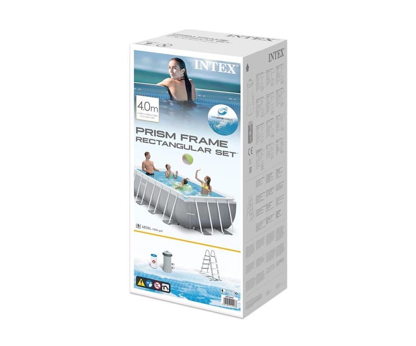 Сглобяем басейн INTEX Prism Frame Rectangular с филтърна помпа, 400 х