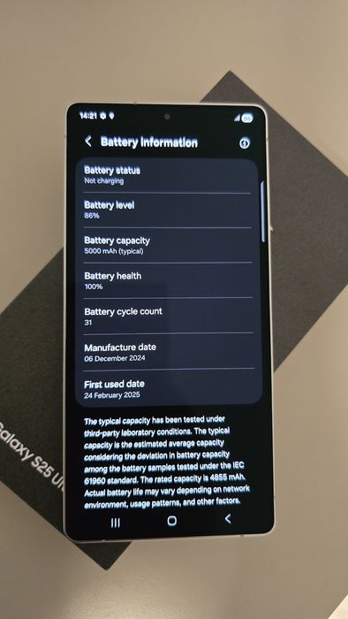 Samsung Galaxy S25 Ultra 12/512GB  White Ca Nou + Garanție 2 Ani eMAG