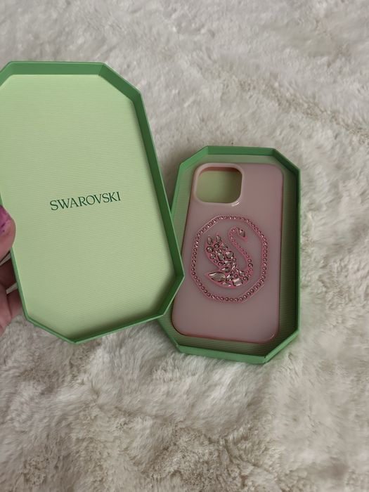 Swarovski Husa cristale lebada roz