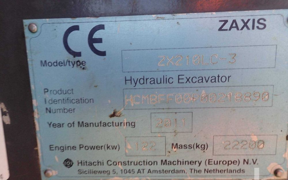 Vand Excavator Hitachi ZX 210 AN 2011 ore 9980