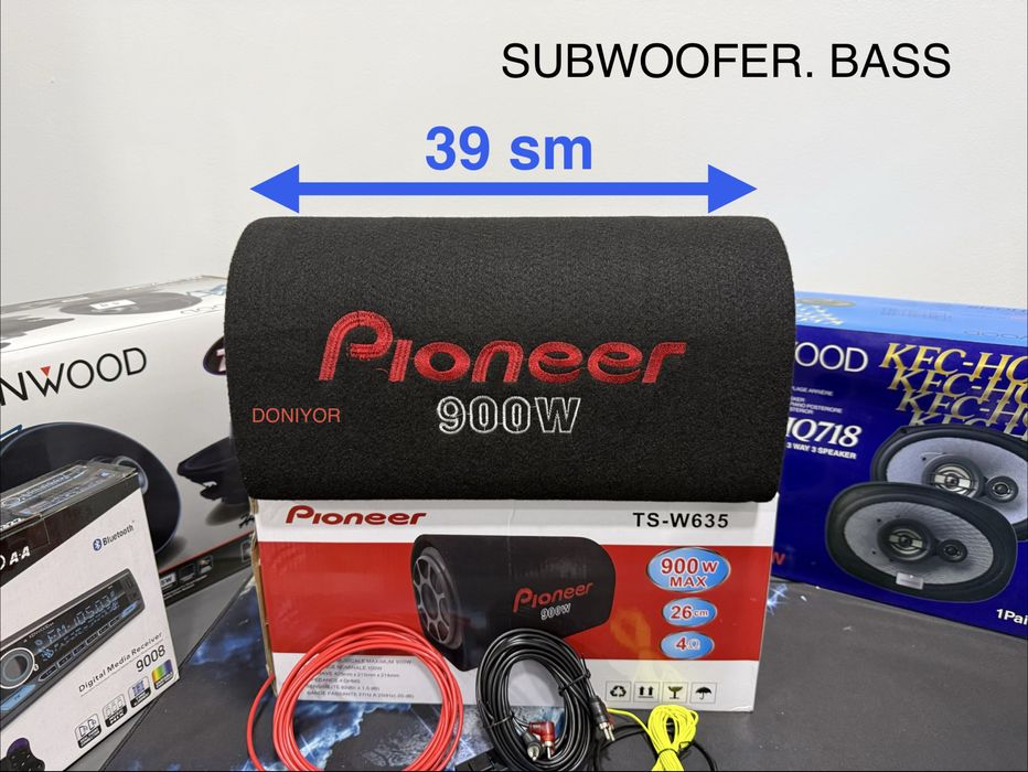 pioneer Subwoofer sambufer bo’chka Usiliteli o’zi bilan universal Bass