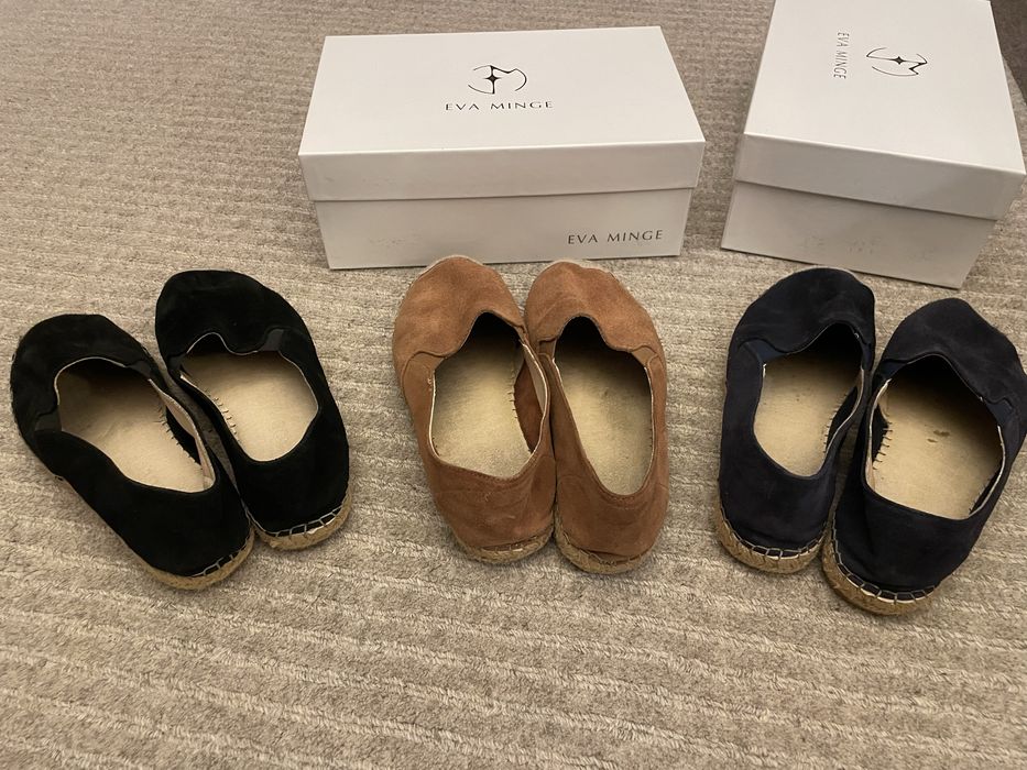 4 perechi espadrile Eva Minge, piele intoarsa.