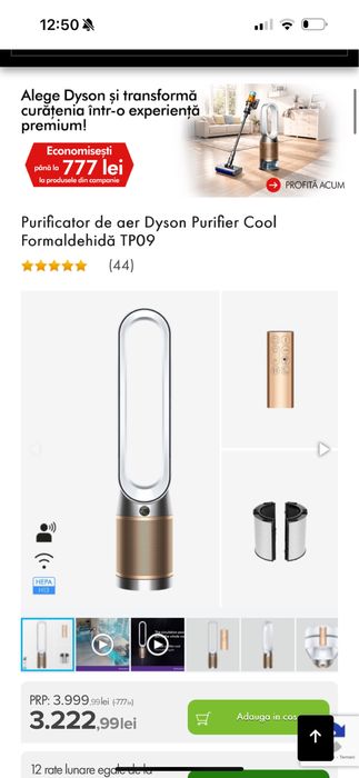 Purificator de aer Dyson Purifier Cool Formaldehidă TP09