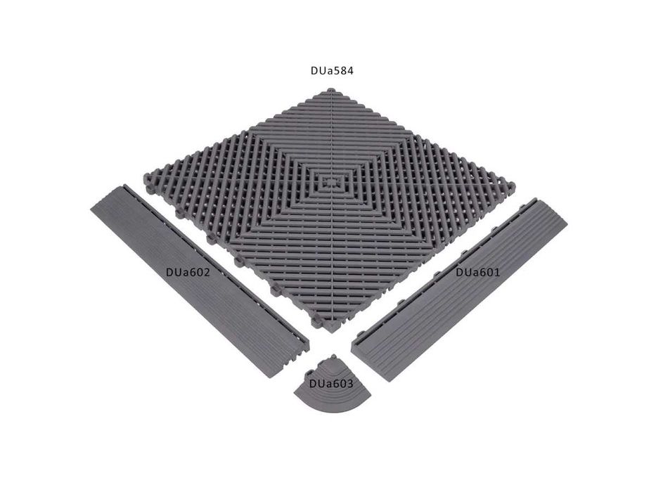 Lateralul si colt pardoselii modulare din PVC rezistent Gri Margine