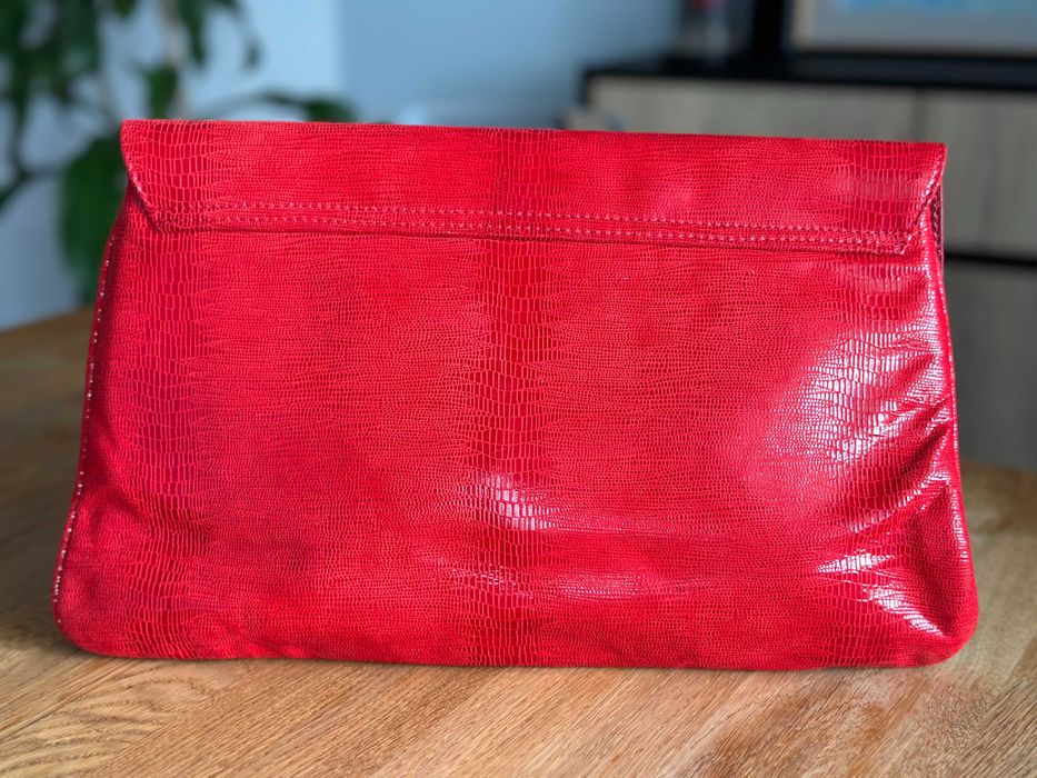 Geanta/plic piele roșie