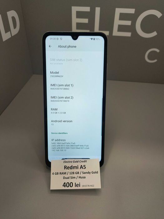 Xiaomi Redmi A5 4GB RAM/128GB/Sandy Gold ID1578-AG2