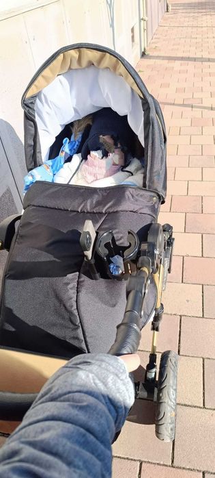 Carucior pentru copii 3in1,landou, scaun auto, scaun vara,roti silicon