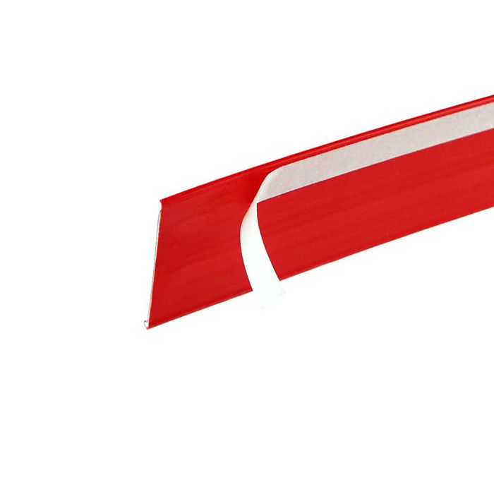 Ценникодержатель полочный самоклящийся. Ценник для стеллажа красный