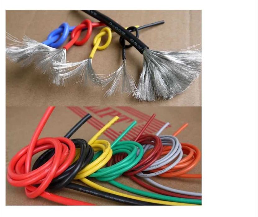 Cablu silicon monofilar extra moale set negru+rosu 2m