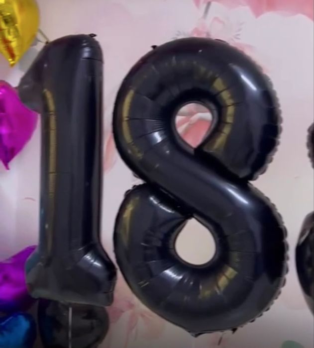 Цифра 18, и сердечки 4шт
