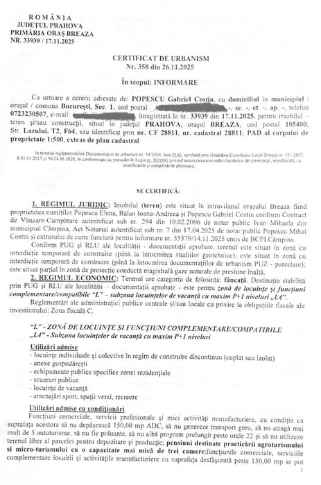 Ocazie Investitie! Teren intravilan in pădure-Poiana Lazului-Breaza PH