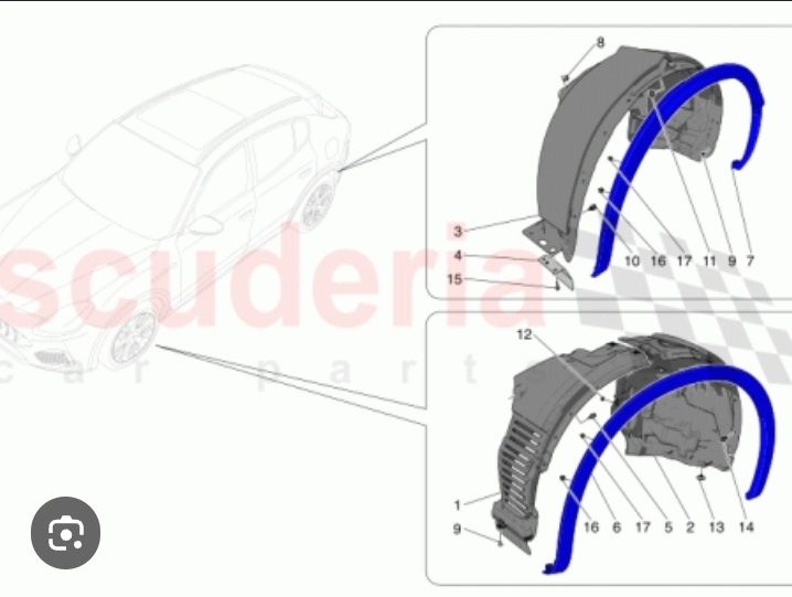 Bandou ornament overfender aripa stanga fata spate Maserati  Grecale 670