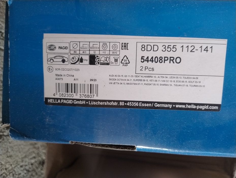 Discuri+ plăcute frână Hella Pagid  - Audi, VW, Skoda, Seat,