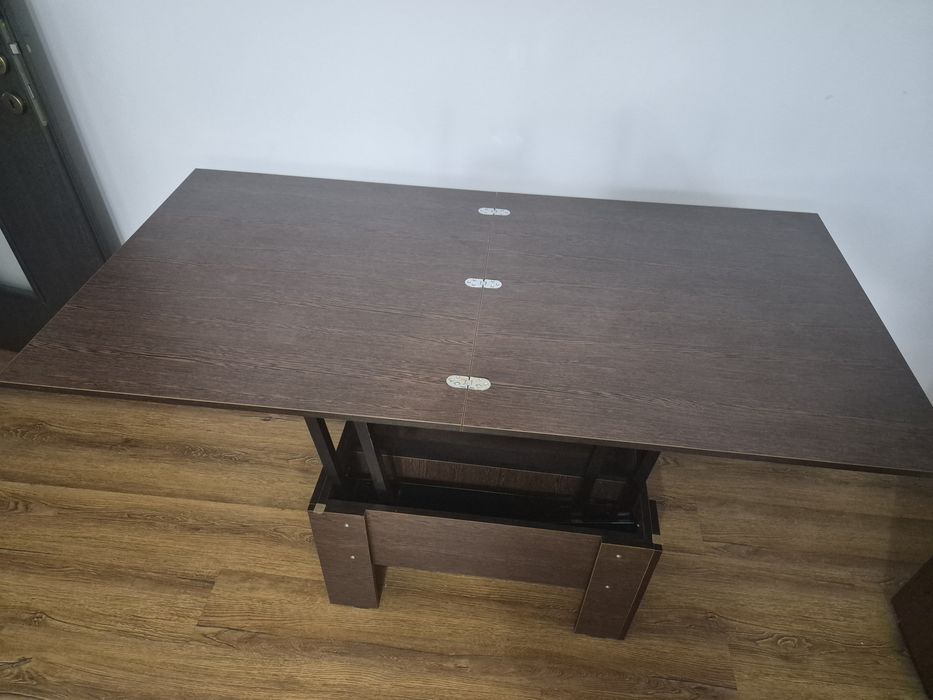 Masă transformabilă extensibilă 80x80 / 160 cm – wenge, stare foarte bună