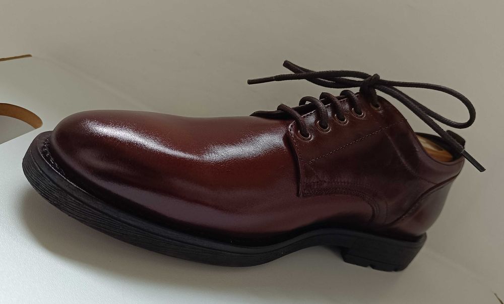 Pantofi derby 40 plain toe premium Minelli Paris NOI piele naturala