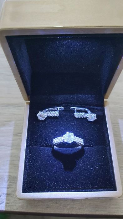 Kumush zirak uzuk совга комплект серебряная серьги кольца жемчуг