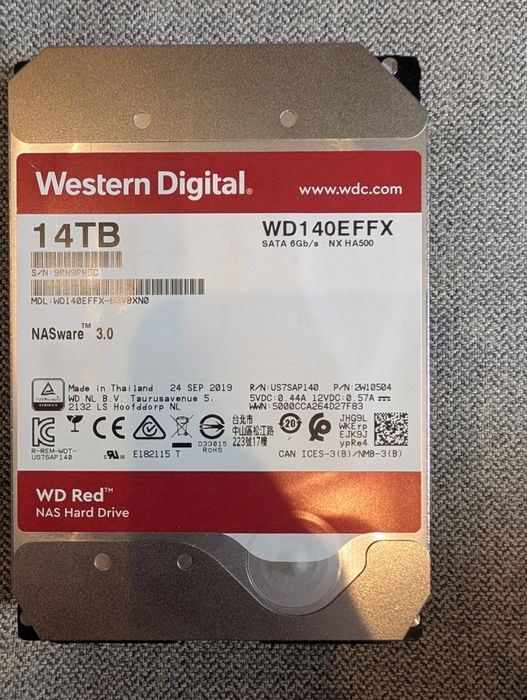 Hard Disk HDD Western Digital Red 14Tb NAS CMR 5400RPM SATA
