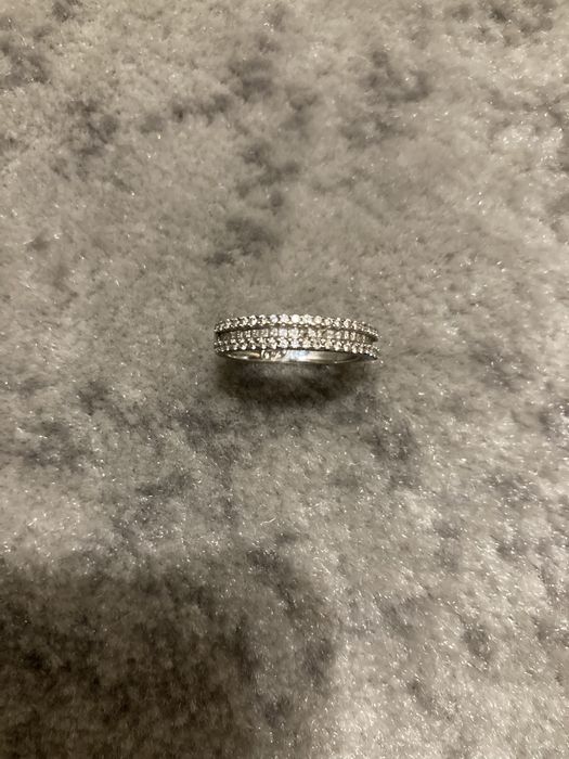 Inel aur alb 18 k cu diamante naturale, logodnă.