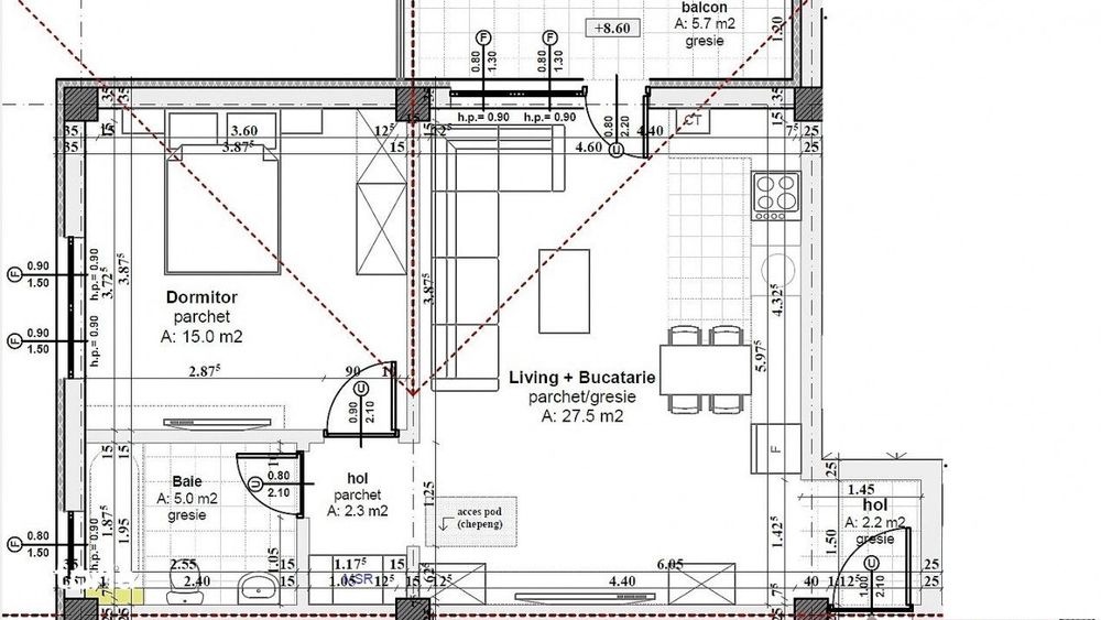 Apartament 3 camere 78 mp Calea Cisnadiei