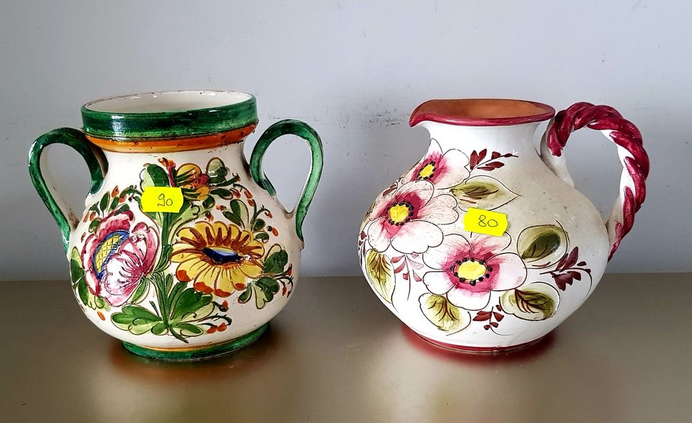 Vaze/carafe vechi, din ceramică italiană