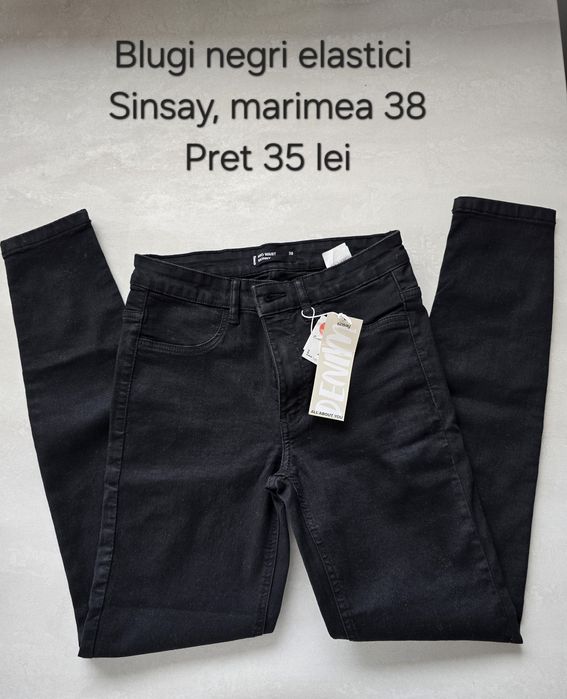 Blugi negri elastici mărimea 38
