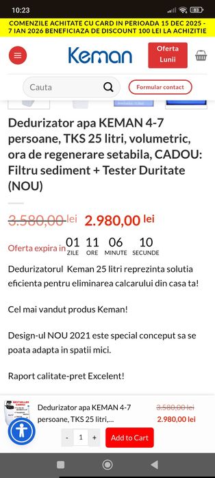 Dedurizator Keman TKS 25