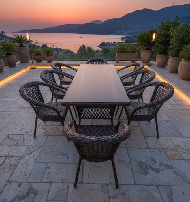 Ротанговая мебель для дачи. Столы и стулья. To‘qima rotang stol stul