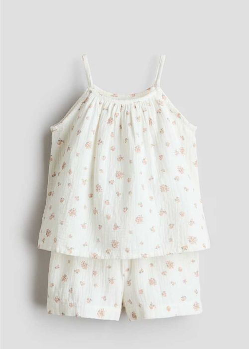 Комплект из хлопкового муслина шорты и майка H&M для девочки