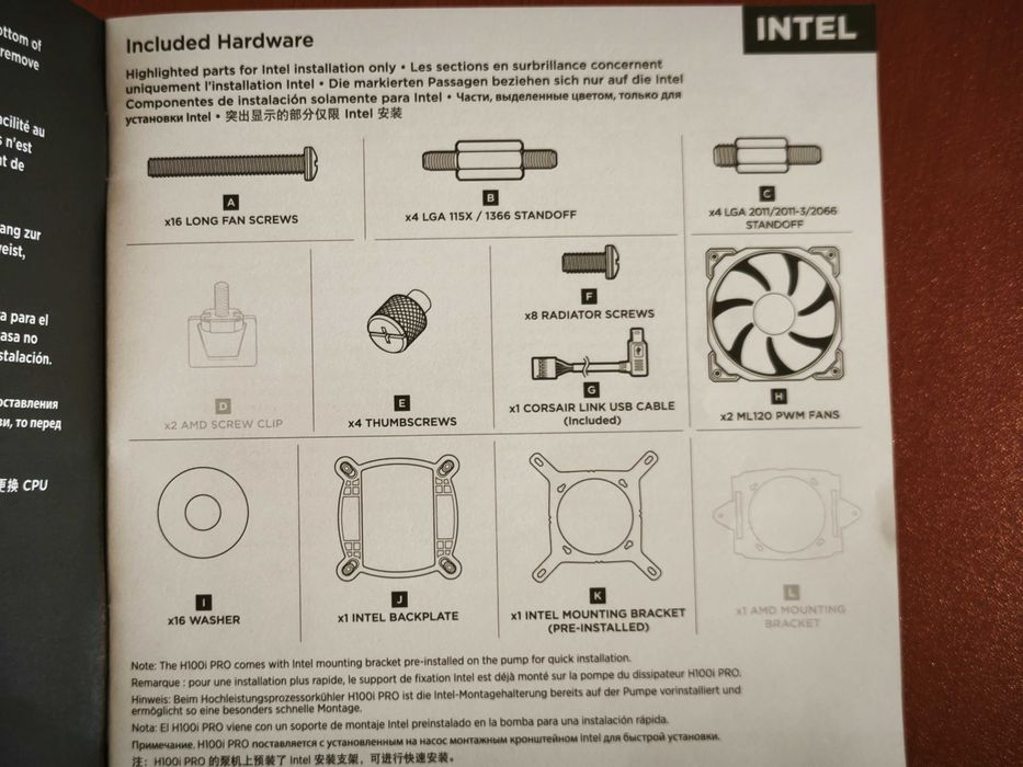 Cooler Corsair H100i PRO RGB 240mm