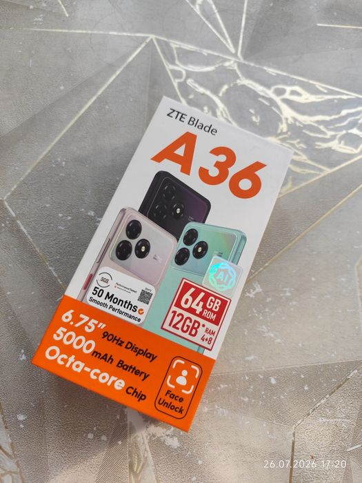 Продам ZTE Blade A36 Black 64 ГБ.