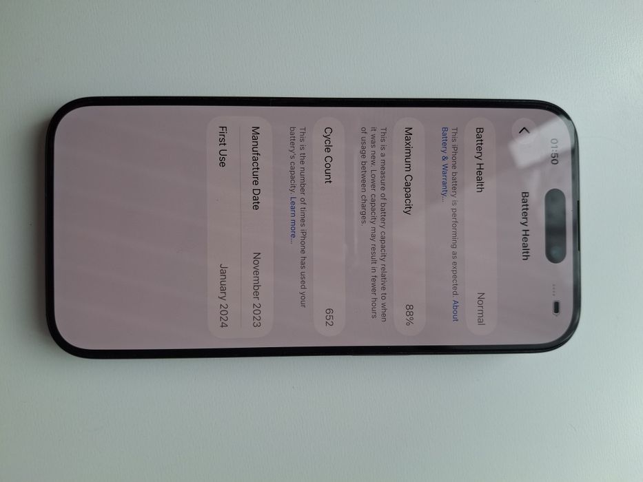 iPhone 15 pro 128gb black baterie 88%