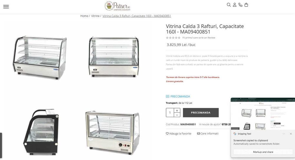 Vitrina Calda 3 Rafturi oferta