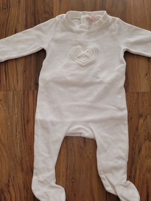 Бял ромпър гащеризон Losan, 3-6 месеца