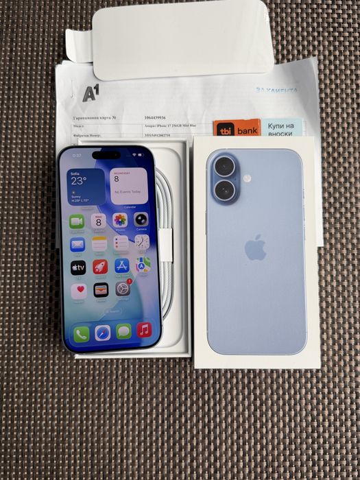 iPhone 17 256GB *КАТО НОВ*Mist Blue ГАРАНЦИЯ•ЛИЗИНГ TBI 27€/м