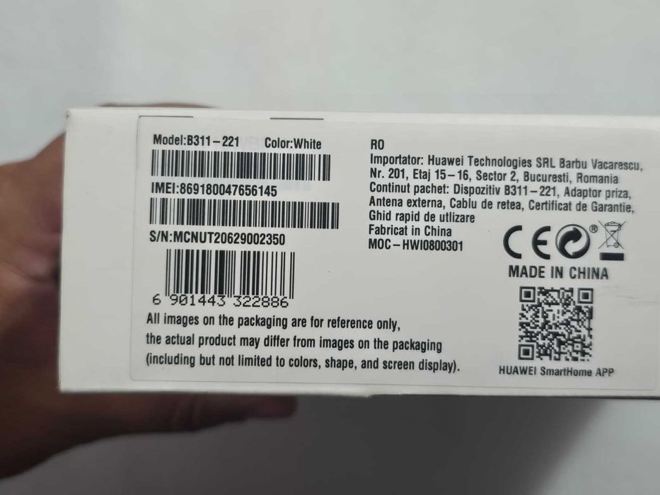 Router Wireless 4G Huawei B311-221 LTE Cat4 Wi-Fi 2.4GHz Slot SIM Deblocat