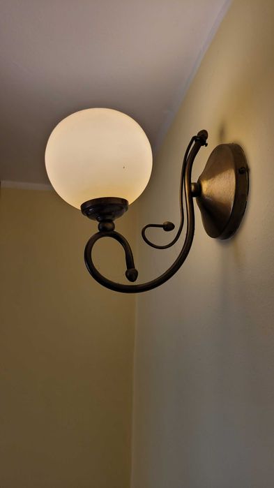 Set iluminat din alamă AUTENTIC candelabru 5 brațe + 3 aplice, stil clasic