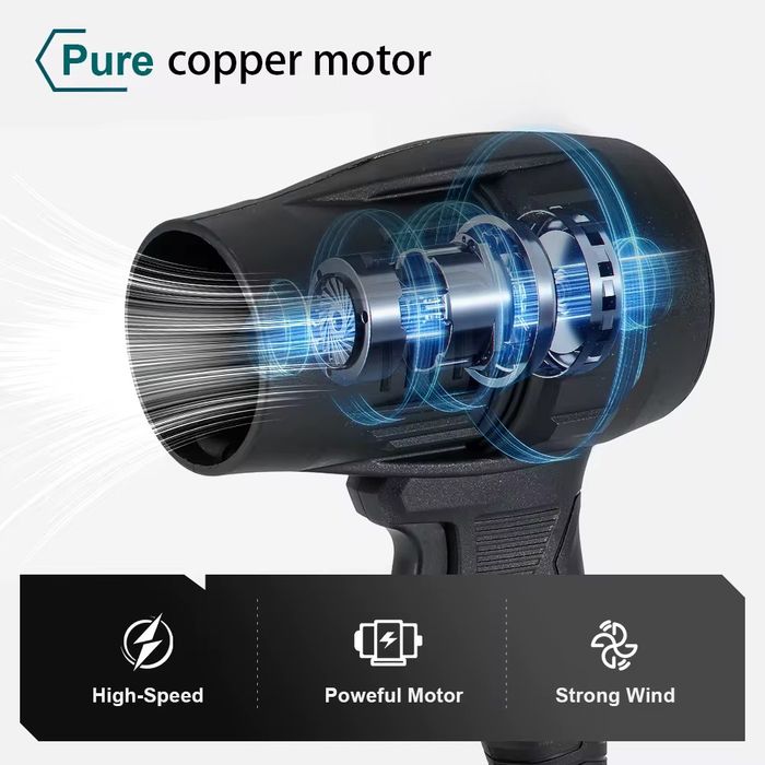 Акумулаторна турбо духалка 130 000 RPM с 2 батерии и куфар
