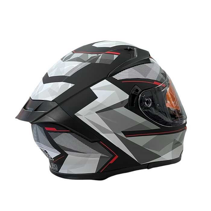 Каска за мотор WLT Matt Black Red с вградени очила.