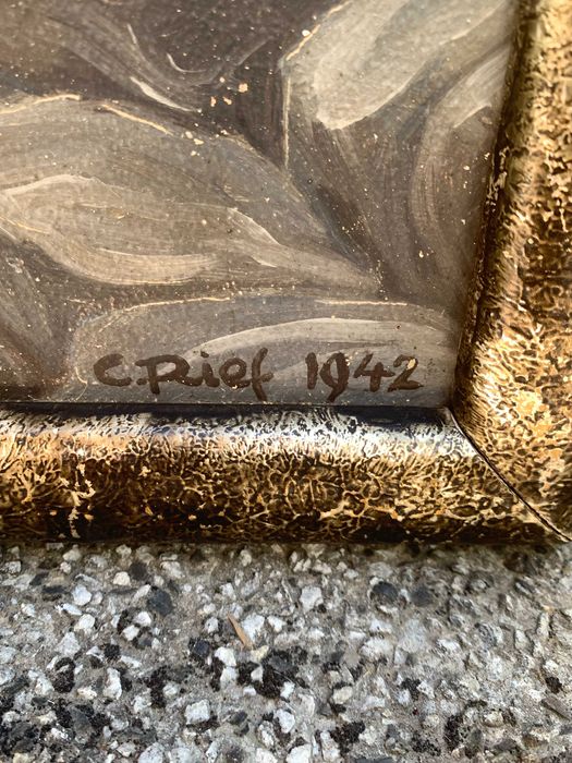 стара картина пейзаж 1942г