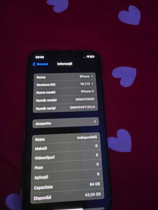 vand iphone x 64 gb negru