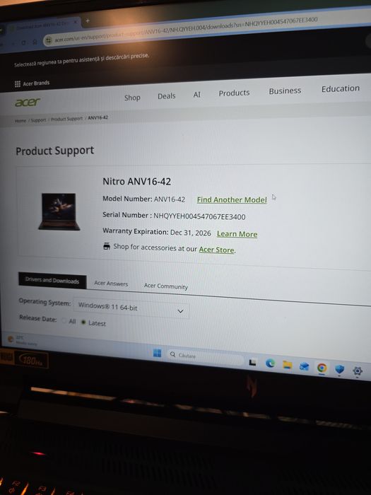Laptop Gaming Acer Nitro V16 AI rtx 5070
