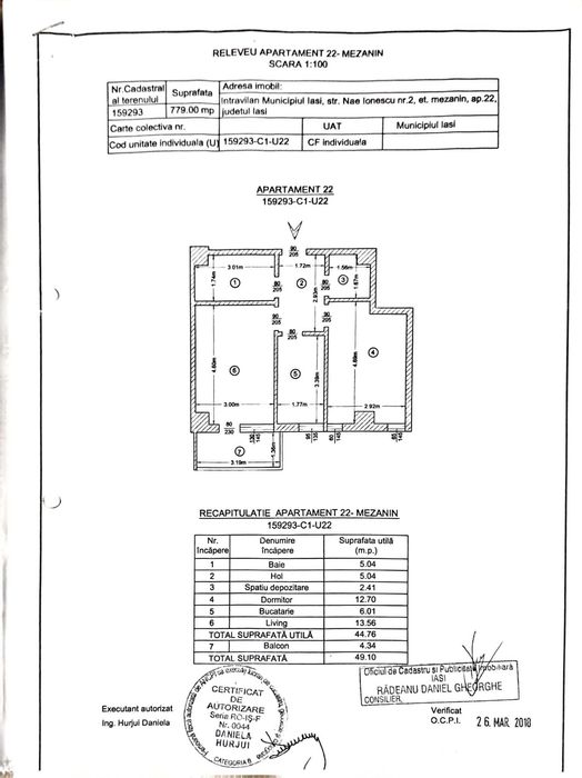Vinzare apartament 2 camere decomandat LIDL Bucium