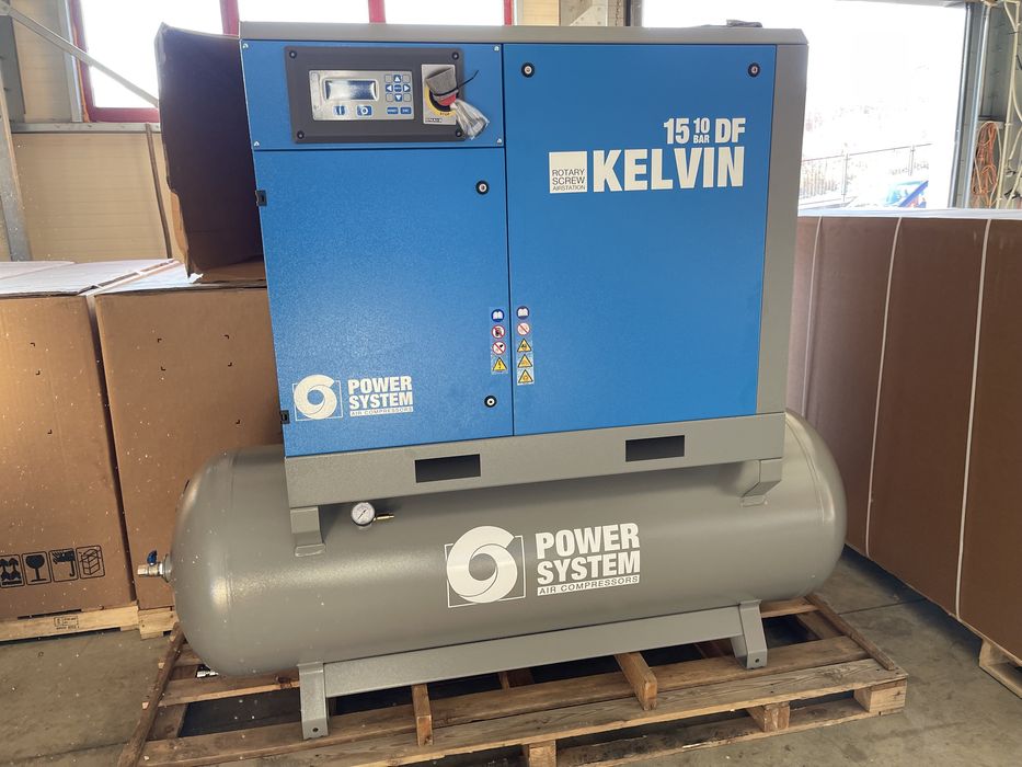 Compresor NOU Cu surub - Power System Kelvin 15 Kw-10 Bar - 500 L, DF