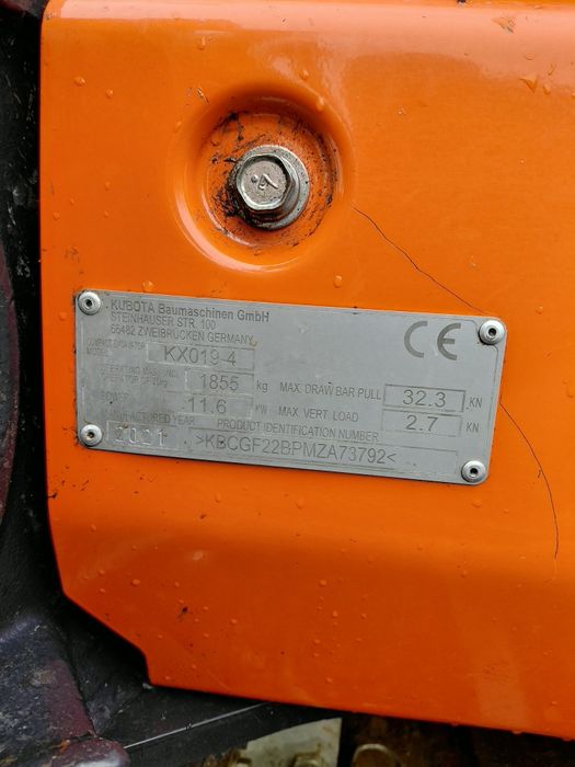 Vand miniexcavator  kubota kX019-4  2021 980h