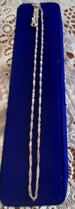 Сребърен пръстен и сребърно синджирче