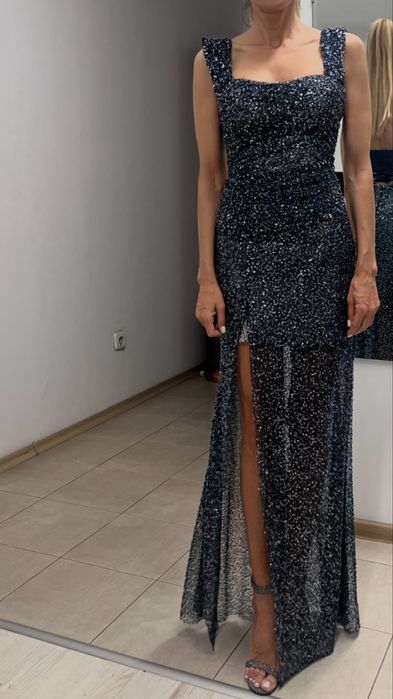 Бална дълга рокля с паети